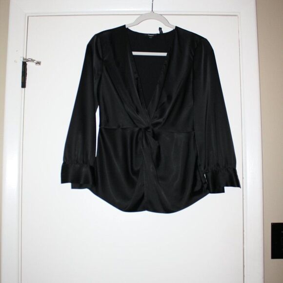 Theory Black Dress Blouse - Picture 1 of 6